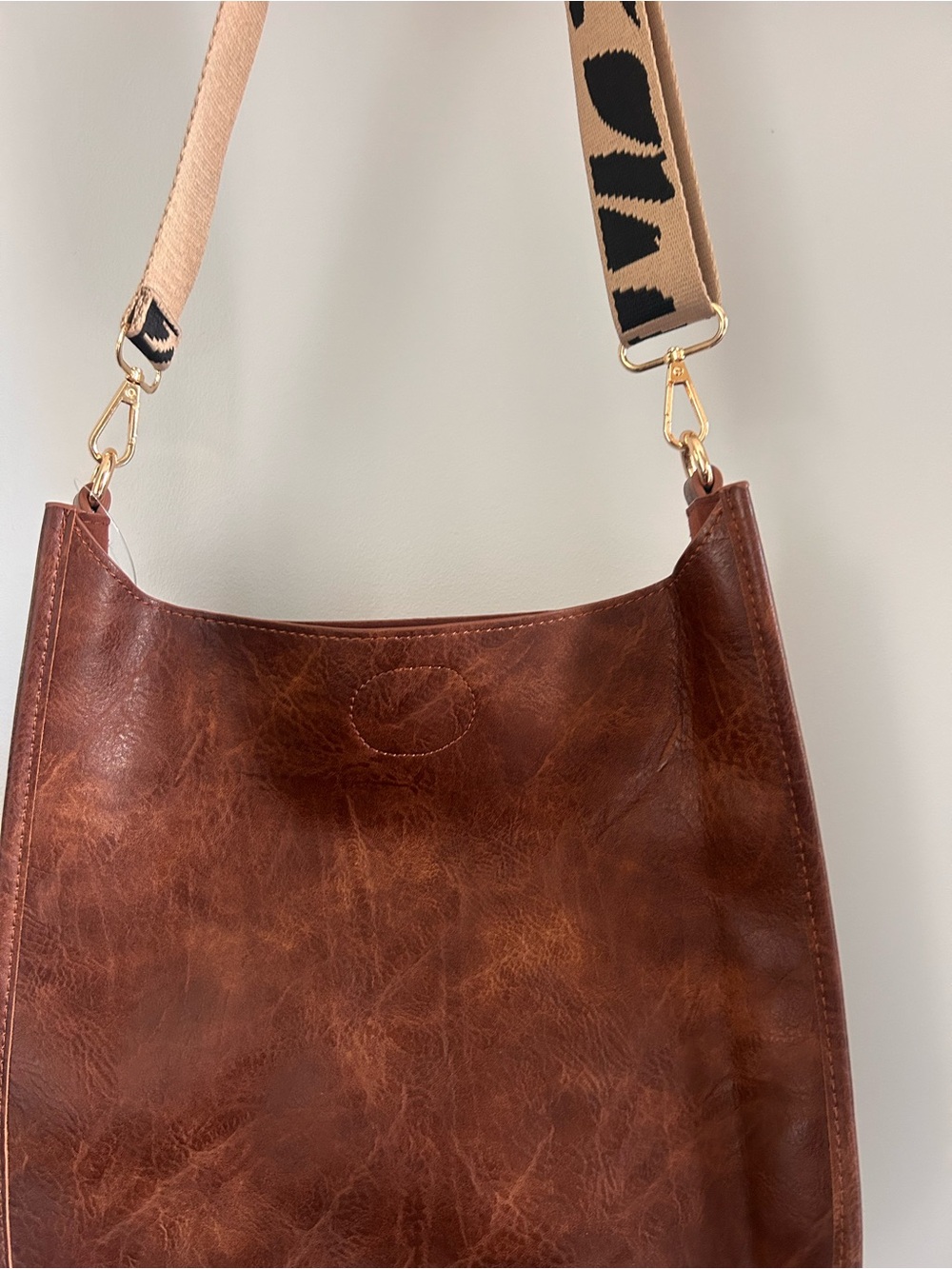 Classic Vegan Leather Messenger Bag
